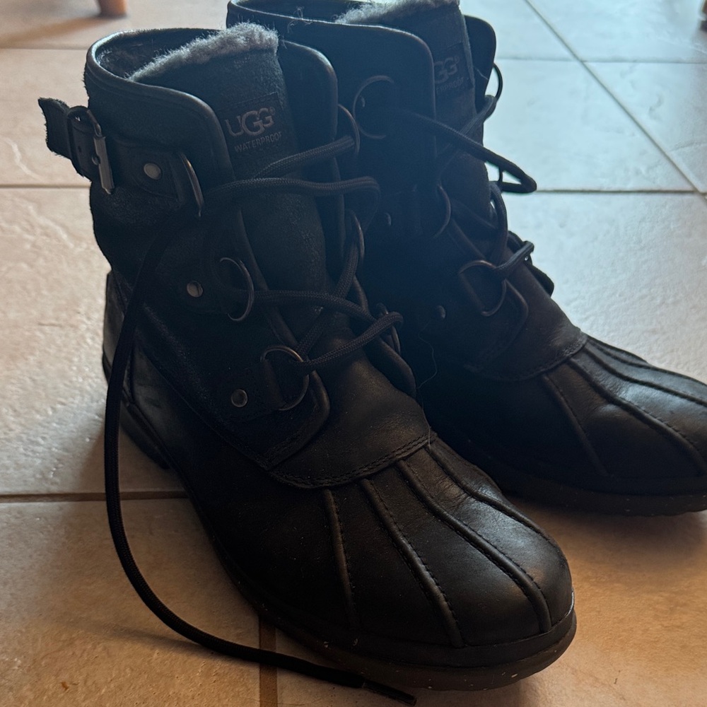 UGG Black Lace-Up Boots